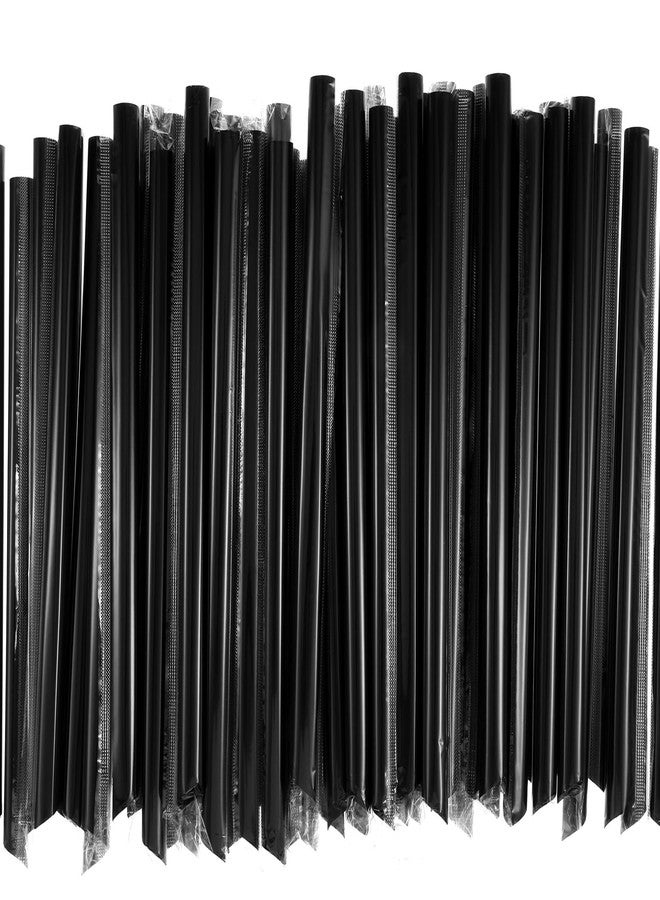 Limbeuuu 400 Pcs Black Boba Straws Jumbo Smoothie Straws,Individually Wrapped Disposable Plastic Large Wide-mouthed Milkshake Drinking Straws(0.43" Wide X 9.06" Long) - Image 1